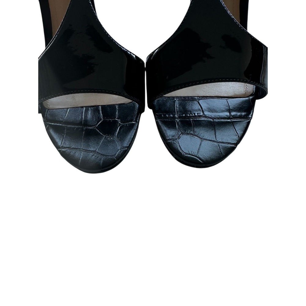 Schutz Black Strappy Heels Open Toe Ankle Strap Stiletto Sandals 7B Prom - Picture 5 of 11